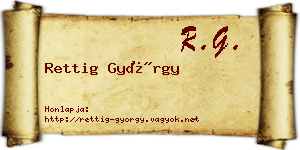 Rettig György névjegykártya